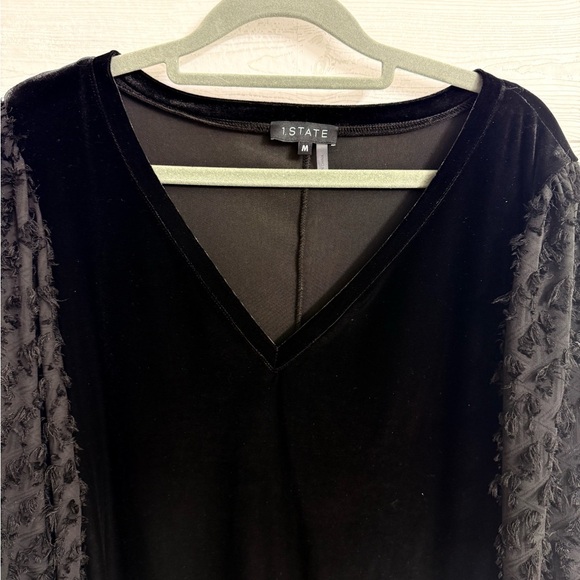 1 State Women’s Black Velvet Midi Dress. Size M - Picture 4 of 8